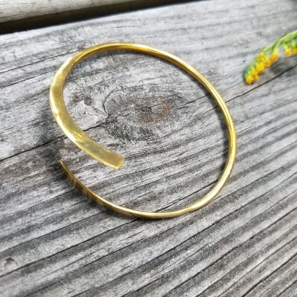 Solid Brass Cuff Bracelet Boho Chic New - image 4